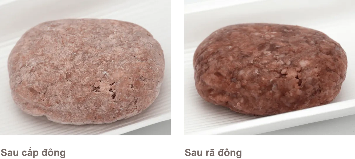 Bánh hamburger　Sau cấp đông・sau rã đông